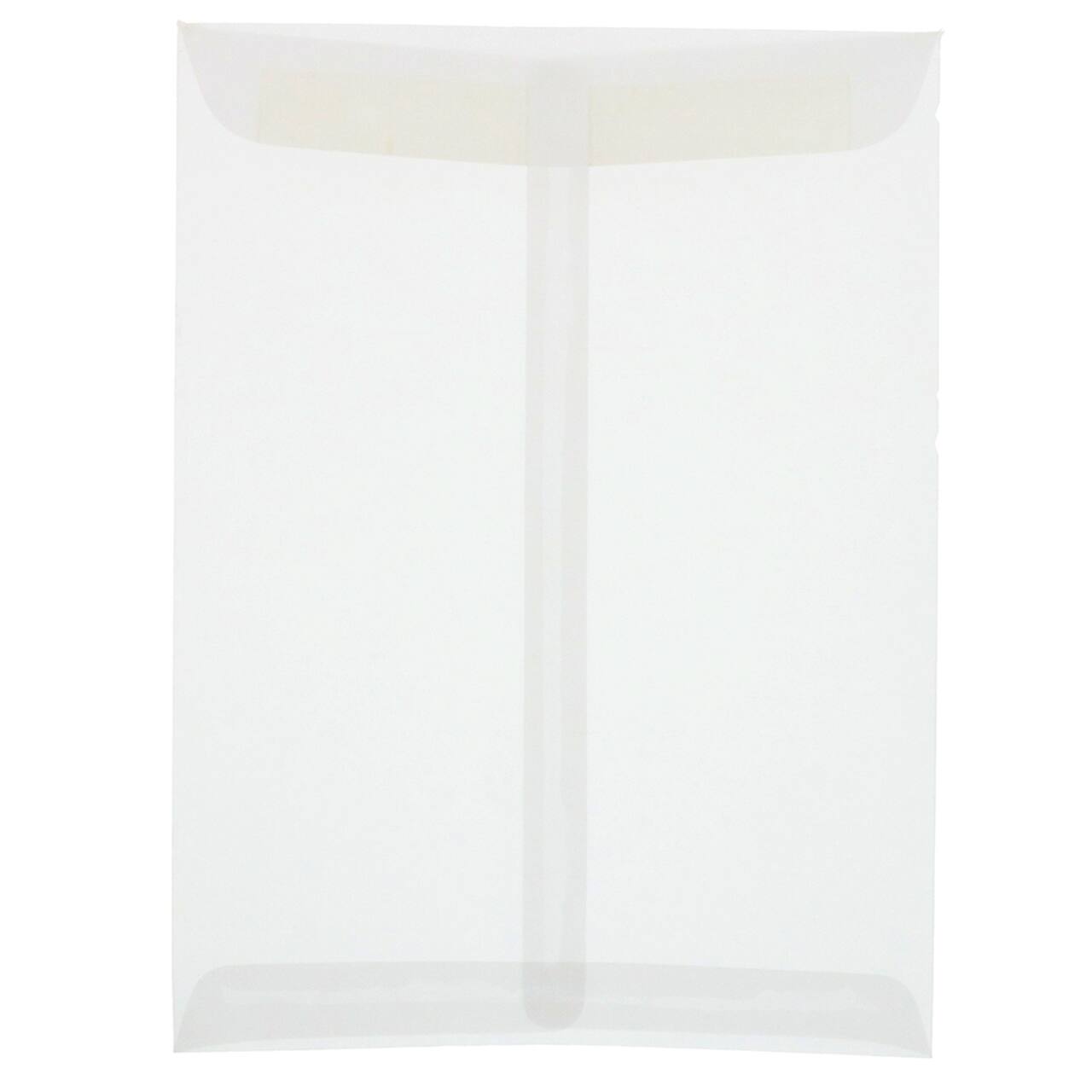 JAM Paper 9" x 12" Translucent Clear Vellum Envelopes